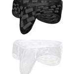 2 Pack Men's Mesh Breathable Large U-Pouch Quick-Dry Low-Rise Sexy Trunks