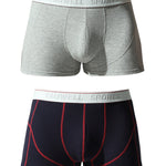 2 Pack Men's Mid-Rise Solid Color Seamless Soft & Comfort Stretch Fit Trunks