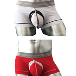2 Pack Men's Detachable Pouch Breathable Boxer Briefs