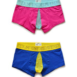 2 Pack Men's Mesh Transparent Open-Cut Cotton Mesh Trunks