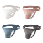 4 Pack Men's Mid-Rise Summer Ice Silk Mesh Thongs