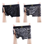 3 Pack Men's Leopard Print Antibacterial Skin-Friendly Trunks