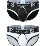 2 Pack Men's Sexy Mesh Front Opening Sponge Coaster Briefs