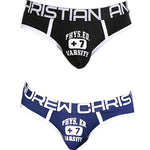 2 Pack Men's Ultra-Soft Printed Low-Rise Sexy Sporty Cut Anti-Chafing Bikini