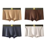 4 Pack Men's Soft Ribbed Textured Antibacterial & Breathable Trunks