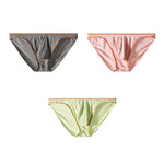 3 Pack Men's Ultra-Soft Stretch Fabric Ice Silk Briefs