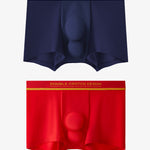 2 Pack Men's Ultra-Soft Modal Double Supportive Pouch Skin-Friendly Soft Trunks