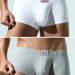 2 Pack Men's Soft Solid Color Simple Comfortable Breathable Trunks