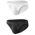 2 Pack Men's Sheer Mesh Low-Rise Sexy Ice Silk Briefs