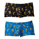2 Pack Men's Low-Rise Cotton Boxer Shorts with Playful Print