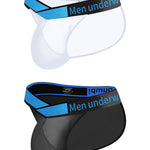 2 Pack Men's Ultra-Thin Semi-Transparent Sexy Sports Bikini