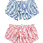 2 Pack Men’s Classic Striped Trunks with Button Fly