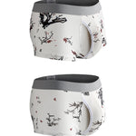 2 Pack Men's U-Pouch Side Vent Printed Trunks