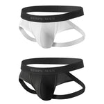 2 Pack Men's Low-Rise Ice Silk Breathable Mesh Jockstrap