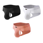 3 Pack Men's Ice Silk Dual Pouch Mesh Cooling Briefs