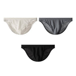 3 Pack Men's Sexy Solid Color Breathable Comfy Waistband Soft Briefs