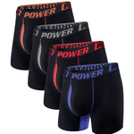 4 Pack Men's Mid-Rise Color Block Mesh Breathable Boxer Briefs