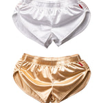 2 Pack Men's Home Loose-Fit Solid Color Seamless Smooth Boxers