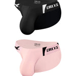 2 Pack Men's Ultra-Soft Modal Seamless Comfort Sporty Cut Stay-Cool Bikini