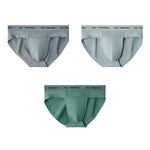 3 Pack Men's One-Piece Cut Briefs with Enhanced Pouch and Stretch Waistband