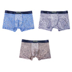 3 Pack Men's Leopard Print Seamless Hem & Comfortable Trunks