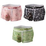 3 Pack Men's Sexy U-Shaped Mesh Breathable Boxer Briefs