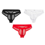 3 Pack Men's Comfort Mesh Cooling Sheer Sexy Stretch Fabric Thongs