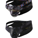 2-pack Men's Snake Print Hollow Briefs