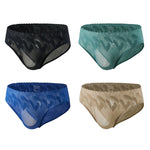 4 Pack Men's 3D Pouch & Seamless Lace Accent Comfort Briefs