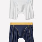 2 Pack Men's Ice Silk Sports Anti-Chafing Extended-Length Boxers Briefs