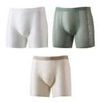 3 Pack Men's Satin Lace Jacquard 3D U-Pouch Anti-Chafe Breathable Midway Briefs