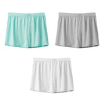 3 Pack Men's Solid Color Thin Breathable Odor-Control Seamless Boxer Briefs