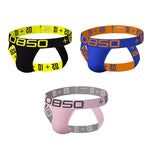 3 Pack Men's Low Rise Athletic Cup Breathable High Elastic Jockstraps
