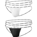 2 Pack Men's Cut-Out Design U-Pouch Solid Color Jockstraps