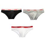3 Pack Men's Cotton Ultra-Narrow Waistband Sexy Breathable Briefs
