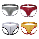 4 Pack Men's Low Waist Sexy Breathable Butt Lifting Stylish Comfortable Jockstrap