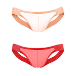 2 Pack Men's Sheer Elegance Comfy Waistband Stretch Fit Jockstrap