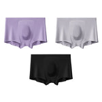 3 Pack Men's Seamless Comfort Solid Color 3D Pouch & Breathable Trunks