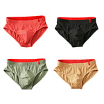 4 Pack Men's Solid Color Cotton Low-Rise Seamless Comfort Briefs