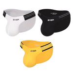 3 Pack Men's Solid Color Trendy Side Cut Low-Rise Lift Bikini