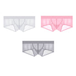 3 Pack Men's Ice Silk Seamless Lightweight & Snug-Fit Trunks