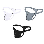3 Pack Men's Low-Rise U-Pouch & Thin Edging Sporty Cut Thongs