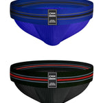 2 Pack Men's High-Stretch Rainbow Sports Comfort Bikini