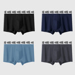 4 Pack Men's 10A Antibacterial Cotton Trunks with Oyster Massage Pouch
