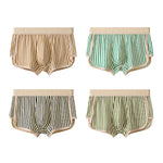 4 Pack Men's Striped Pure Cotton Breathable Loose-Fit Comfortable Trunks