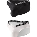 2 Pack Men's U-Pouch V-Front Low-Rise Briefs