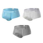 3 Pack Men's Cotton 3D Dual Pouch Low Rise Breathable Briefs