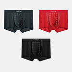 3 Pack Men's Seamless Breathable Mid-Rise Antibacterial Crotch Trunks