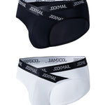 2 Pack Men's Sporty Letter Print Supportive Low-Rise Ice Silk Skin-Friendly Bikini