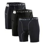 3 Pack Men's Side Pockets & High-Elasticity Compression Activewear Tights